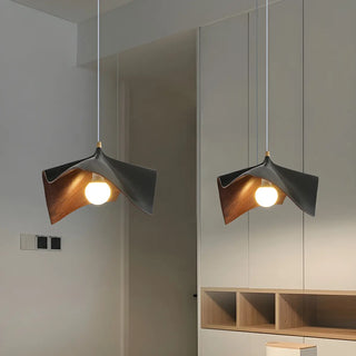ZOWALA - Modern White Bedroom Geometric Metal Pendant Light Image - 2