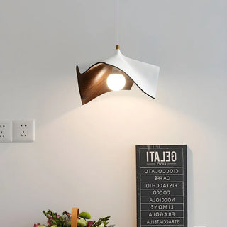 ZOWALA - Modern White Bedroom Geometric Metal Pendant Light Image - 3