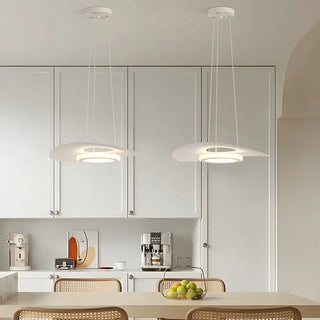 ZOWALA - Wave Round White LED Adjustable Height Chandelier Image - 1