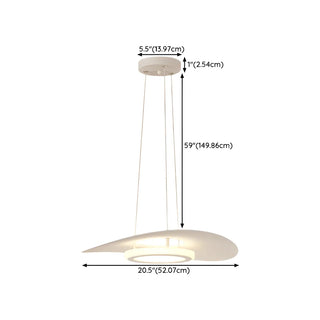 ZOWALA - Wave Round White LED Adjustable Height Chandelier Image - 11