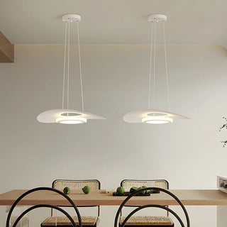 ZOWALA - Wave Round White LED Adjustable Height Chandelier Image - 2