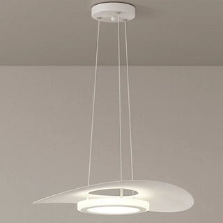 ZOWALA - Wave Round White LED Adjustable Height Chandelier Image - 4