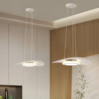 ZOWALA - Wave Round White LED Adjustable Height Chandelier Image - 5