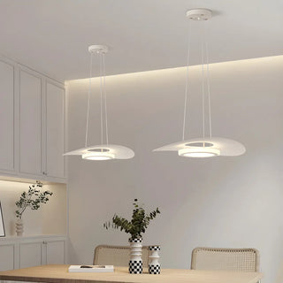 ZOWALA - Wave Round White LED Adjustable Height Chandelier Image - 6