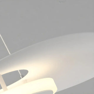 ZOWALA - Wave Round White LED Adjustable Height Chandelier Image - 8