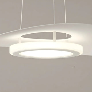 ZOWALA - Wave Round White LED Adjustable Height Chandelier Image - 9