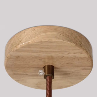 ZOWALA - Modern Gray Drum Stone Adjustable Height Pendant Light Image - 13