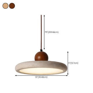 ZOWALA - Modern Gray Drum Stone Adjustable Height Pendant Light #size