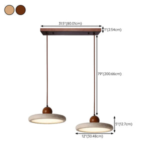 ZOWALA - Modern Gray Drum Stone Adjustable Height Pendant Light Image - 16