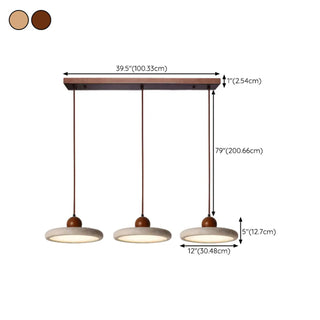 ZOWALA - Modern Gray Drum Stone Adjustable Height Pendant Light Image - 17