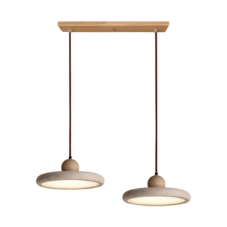 ZOWALA - Modern Gray Drum Stone Adjustable Height Pendant Light Image - 8