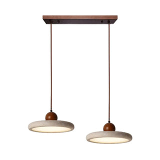 ZOWALA - Modern Gray Drum Stone Adjustable Height Pendant Light Image - 9