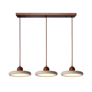 ZOWALA - Modern Gray Drum Stone Adjustable Height Pendant Light Image - 11
