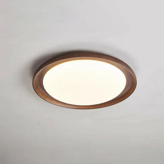 ZOWALA - Modern Wood Circle LED Flush Mount Light Image - 10