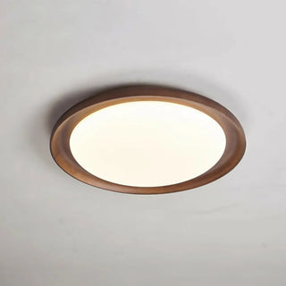 ZOWALA - Modern Wood Circle LED Flush Mount Light Image - 11