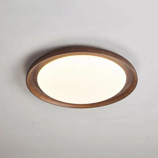 ZOWALA - Modern Wood Circle LED Flush Mount Light Image - 12