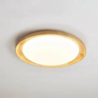 ZOWALA - Modern Wood Circle LED Flush Mount Light Image - 15