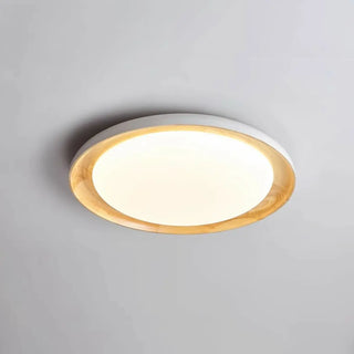 ZOWALA - Modern Wood Circle LED Flush Mount Light Image - 16