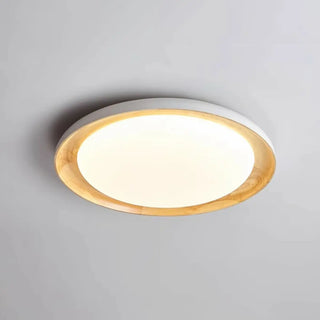 ZOWALA - Modern Wood Circle LED Flush Mount Light Image - 17