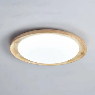 ZOWALA - Modern Wood Circle LED Flush Mount Light Image - 18