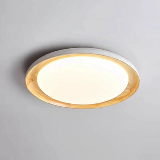ZOWALA - Modern Wood Circle LED Flush Mount Light Image - 19
