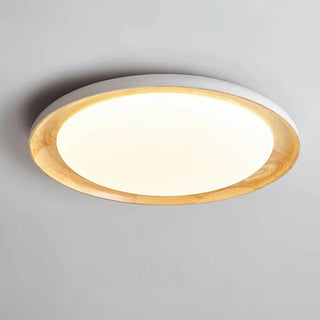 ZOWALA - Modern Wood Circle LED Flush Mount Light Image - 20