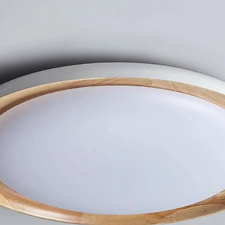 ZOWALA - Modern Wood Circle LED Flush Mount Light Image - 21