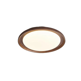 ZOWALA - Modern Wood Circle LED Flush Mount Light Image - 24