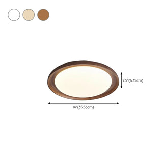 ZOWALA - Modern Wood Circle LED Flush Mount Light #size