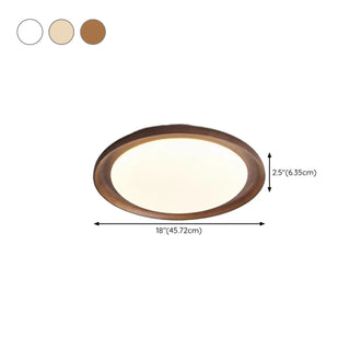 ZOWALA - Modern Wood Circle LED Flush Mount Light Image - 26