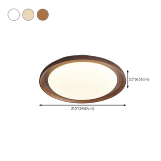 ZOWALA - Modern Wood Circle LED Flush Mount Light Image - 27