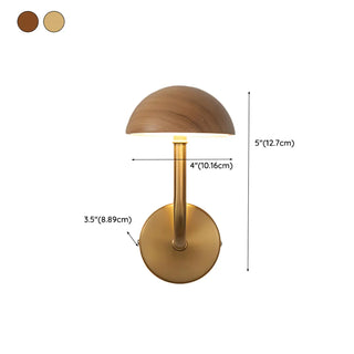 Modern Wooden Dome Metal LED Wall Sconce Light Zawala #size