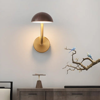 Modern Wooden Dome Metal LED Wall Sconce Light Zawala Image - 2