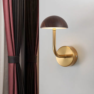Modern Wooden Dome Metal LED Wall Sconce Light Zawala Image - 6