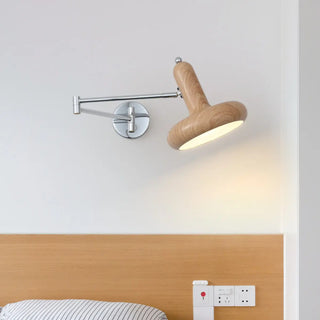 Unique Adjustable Round Metal Swing Arm Wall Sconce Zawala Image - 1