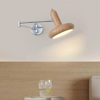 Unique Adjustable Round Metal Swing Arm Wall Sconce Zawala Image - 2