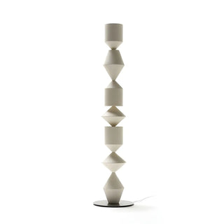 Geometric Stacked Wood-Color Costantina Floor Lamp Zawala Image - 5