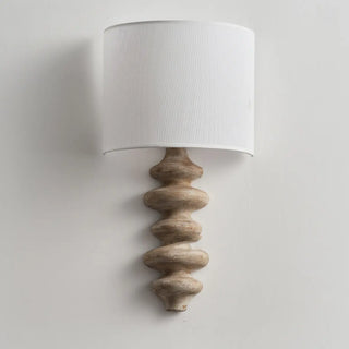 Simple Cylinder White Fabric Curved Base Wall Sconce Zawala Image - 8