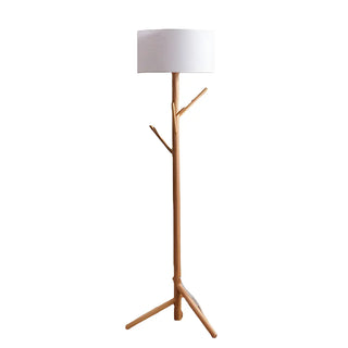 ZOWALA - Trendy Natural Wooden Drum Tree Branch Floor Lamp Image - 11