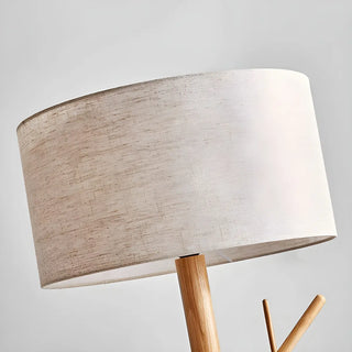ZOWALA - Trendy Natural Wooden Drum Tree Branch Floor Lamp Image - 9