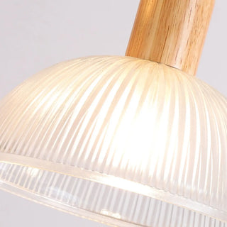 ZOWALA - Modern Dining Room White Cone Wood Pendant Light Image - 10