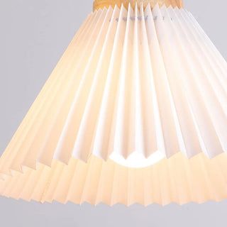 ZOWALA - Modern Dining Room White Cone Wood Pendant Light Image - 11