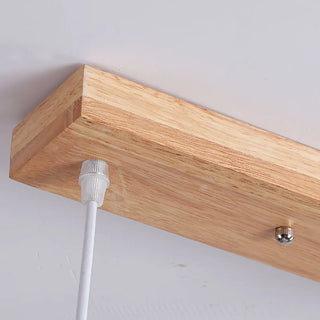 ZOWALA - Modern Dining Room White Cone Wood Pendant Light Image - 12