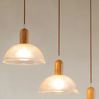 ZOWALA - Modern Dining Room White Cone Wood Pendant Light Image - 14