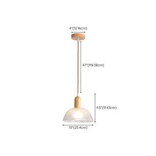 ZOWALA - Modern Dining Room White Cone Wood Pendant Light Image - 16
