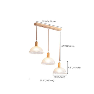 ZOWALA - Modern Dining Room White Cone Wood Pendant Light Image - 18