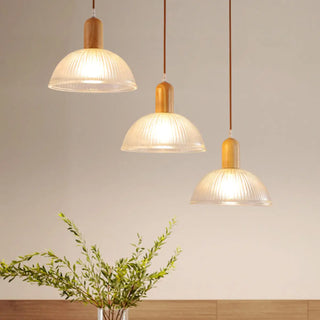 ZOWALA - Modern Dining Room White Cone Wood Pendant Light Image - 2