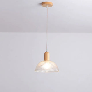 ZOWALA - Modern Dining Room White Cone Wood Pendant Light Image - 3