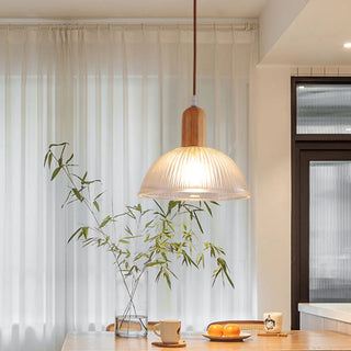 ZOWALA - Modern Dining Room White Cone Wood Pendant Light Image - 4