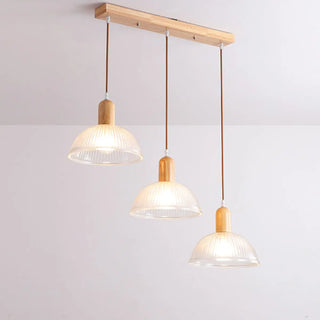 ZOWALA - Modern Dining Room White Cone Wood Pendant Light Image - 9